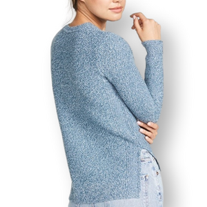 Club Monaco. Cashmere crew neck. Gorgeous heather blue sweater.